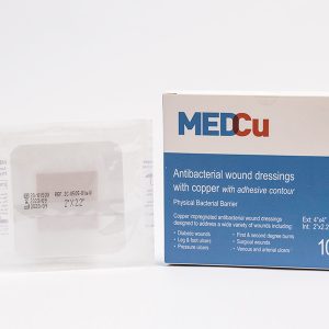 MedCu with adhesive contour Ext: 4″ x 4″ Int: 2″ x 2.2″ (10 units)
